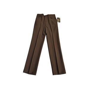 Vintage Men’s 80s HAGGAR Slacks Pants Disco Polyester Brown 33x33 NWT Deadstock